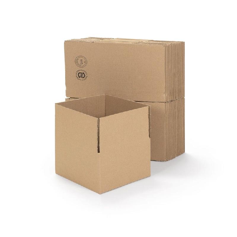 Caisse expédition simple cannelure brune 20x20x11cm - Lot de 20 - Protection et montage facile_0