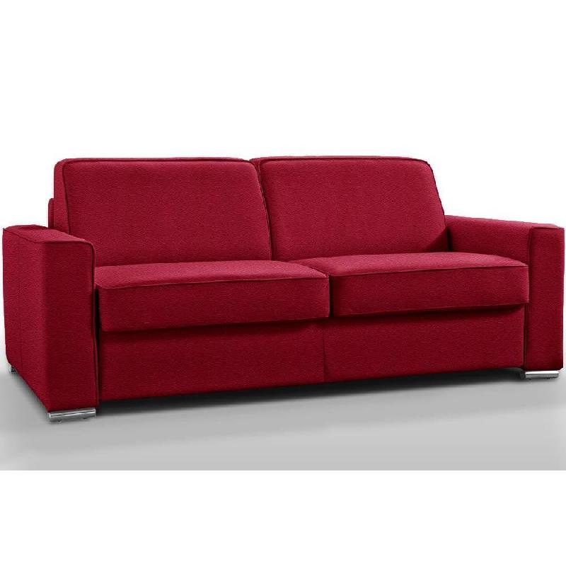 Canapé convertible express Excellence Renatonisi - matelas memory 18 cm inclus - polyuréthane rouge - 3 places_0