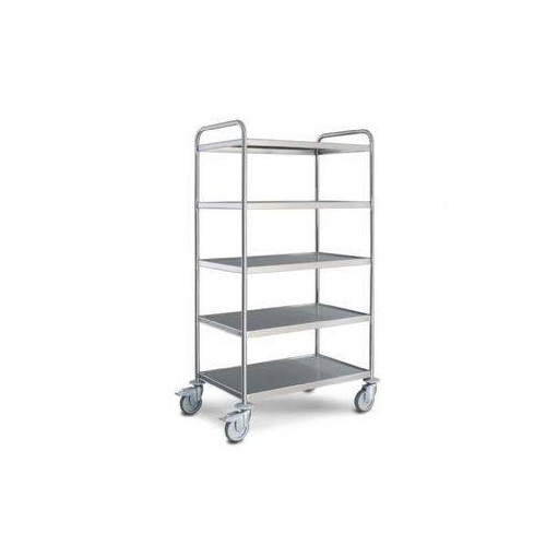 CHARIOT DE SERVICE EN INOX HUPFER - 5 PLATEAUX 1000 X 600 MM