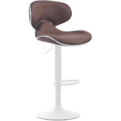 CLP Tabouret de bar Las Vegas V2 en tissu avec pied en métal Marron/Blanc - marron textile 315469_0