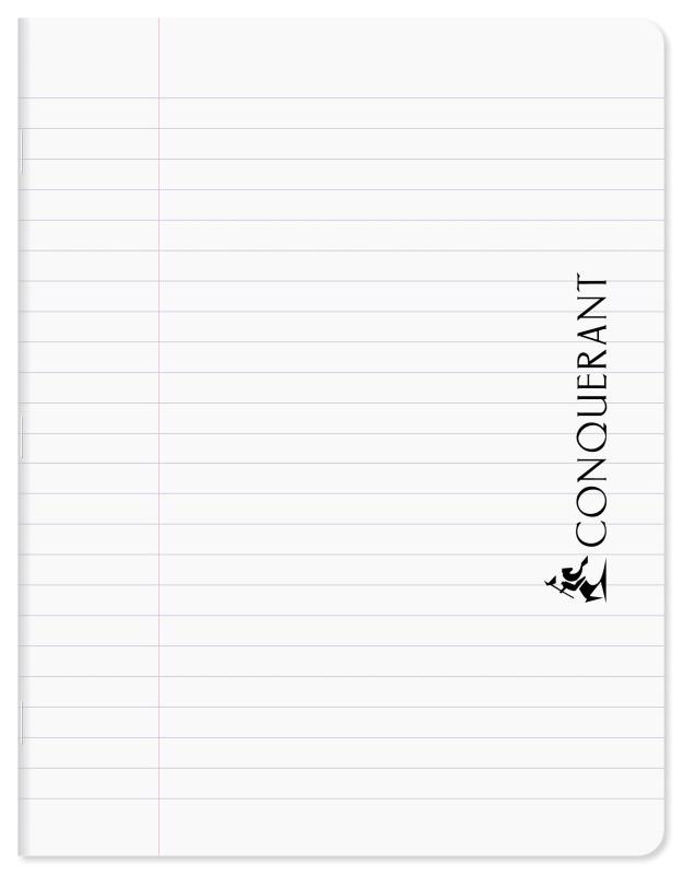 CONQUERANT Lot de 10 Cahier Réversible Classique PP piqué 17x22, 96p./48 feuilles 90g/m², ligné, incolore - 3020120282053_0