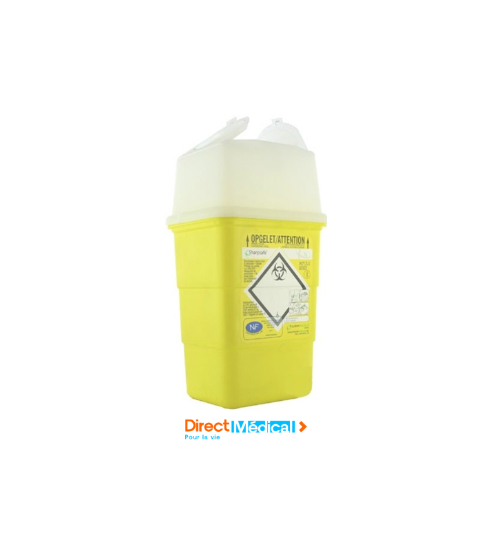 Conteneur DASRI 1 litre - Collecteurs de déchets infectés, dangereux, piquants ou tranchants - Marque Sharpsafe_0