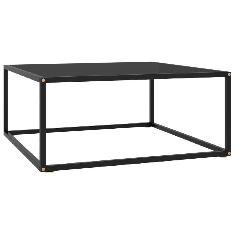 Décoshop26 - Table basse design moderne et contemporaine avec verre 80 x 80 x 35 cm noir DEC039882 - noir verre 3000264636851_0