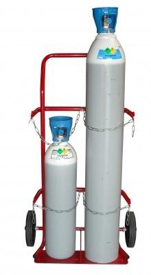 Diable pour 2 bouteilles de gaz en atelier - Charge 200 kg - Hauteur 1290 mm_0
