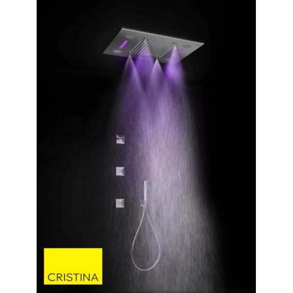 CIEL DE PLUIE CHROMOTHÉRAPIE BRUMISATEUR + MUSIQUE CONNECTÉ CHROMÉ TEMPTATION - CRISTINA ONDYNA TT44251