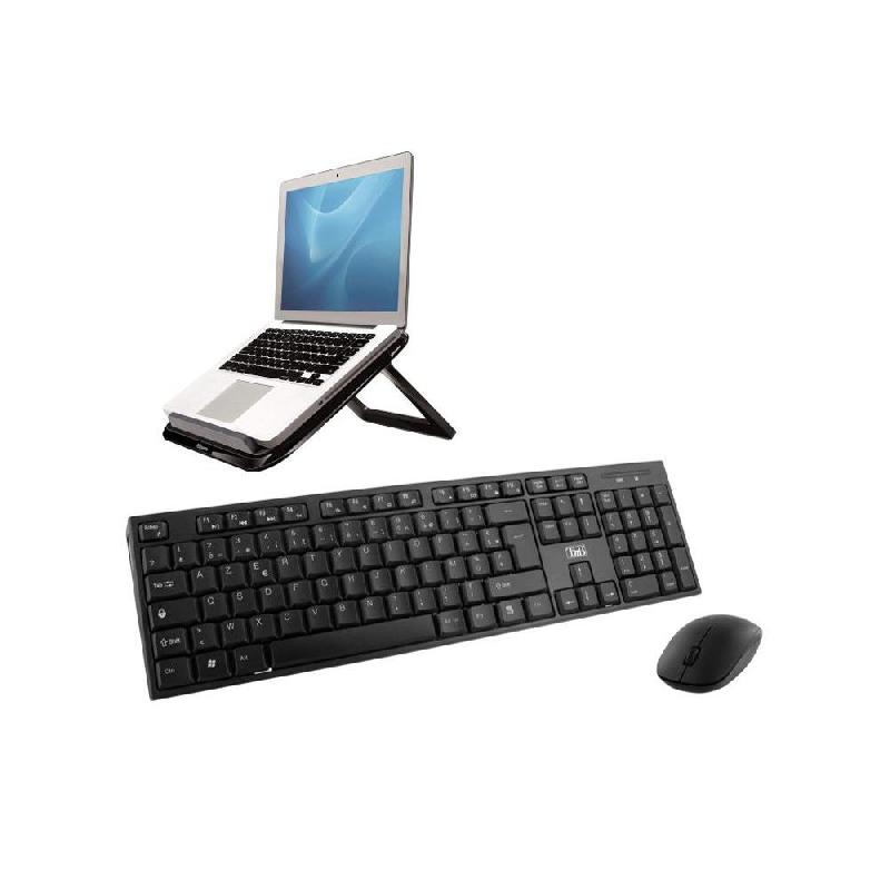 ENSEMBLE TNB FELLOWES CLAVIER-SOURIS SANS FIL CLASSY + SUPPORT POUR ORDINATEUR PORTABLE - NOIR