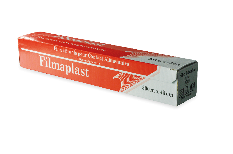 Film étirable 300m x 45cm - épaisseur 17μ - pour emballage alimentaire_0