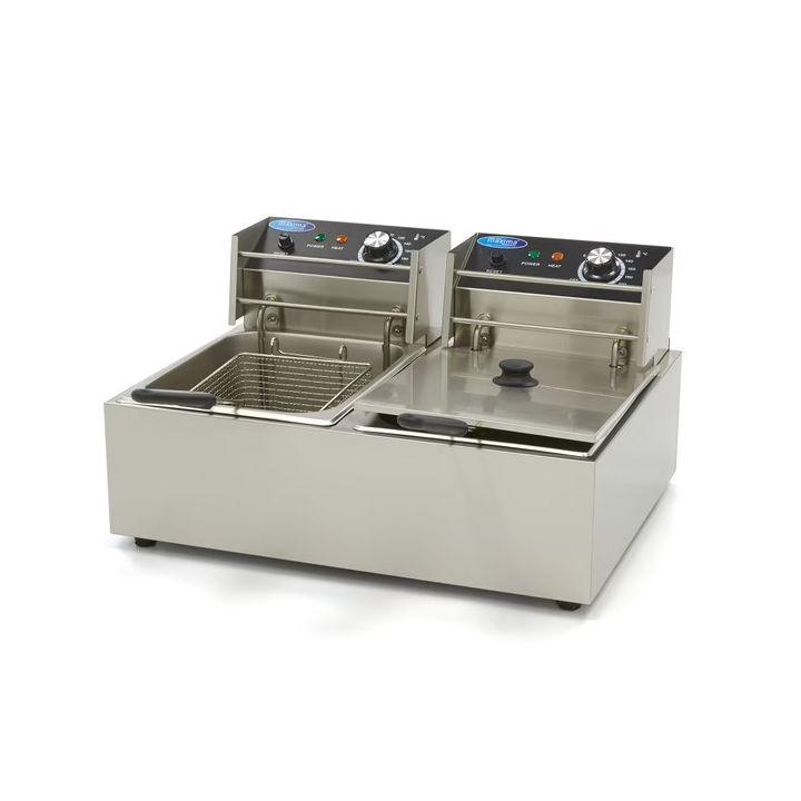 Friteuse professionnelle ECO 2 x 6 L - 2 paniers - Jusqu'à 2,4 kg de frites_0