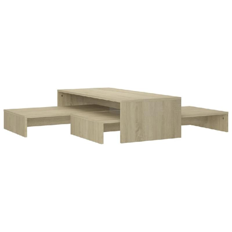 Helloshop26 - Set de tables basses gigognes sonoma bois d'ingénierie marron 02_0044671 - marron Bois massif 3000220291551_0
