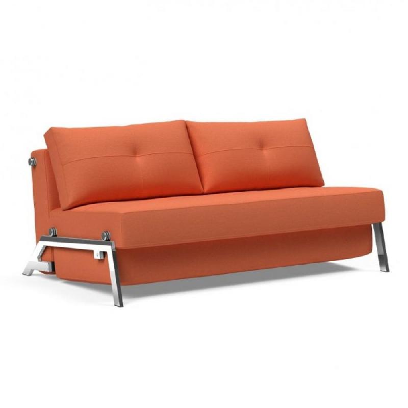 Innovation Living - Canapé design Cubed 02 Chrome convertible 160x200 cm - Tissu Argus Rust_0