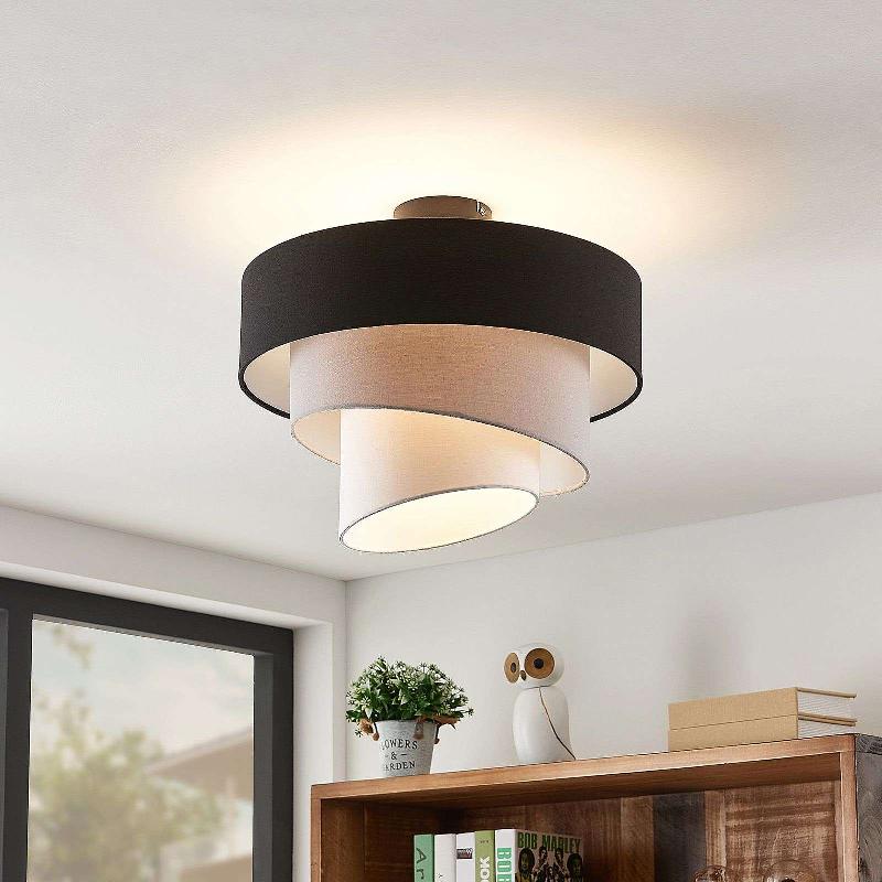 LINDBY CORIA PLAFONNIER, NOIR ET GRIS