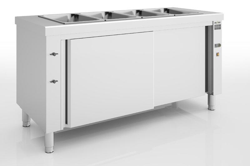 Meuble bain-marie ventilé 4 gn 1/1-150 avec réserve neutre - MBVN-160_0