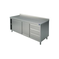 Meuble Inox Neutre avec Tiroir et Dosseret   Gamme 700          1500x700 x700x850mm VIRTUS GROUP - gris 7864850596181_0