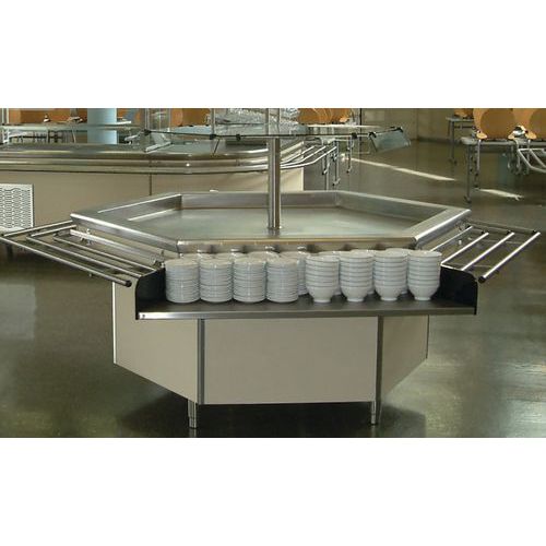 MEUBLE SALAD'BAR HEXAGONAL AVEC PRÉSENTOIR