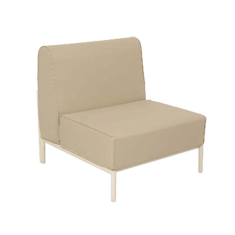 Oviala Business Chauffeuse pour salon pour jardin modulable en tissu beige Oviala 72 x 80 x 78 cm - beige polyester 114802_0