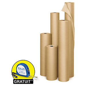PAPIER KRAFT NATUREL EN ROULEAU SUPER QUALITÉ HAUTE RÉSISTANCE 125 G/M² RAJA 175 M X 140 CM
