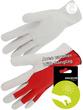 Gants de manutention - Paume cuir fleur de chèvre, dos coton interlock rouge avec serrage élastique_0