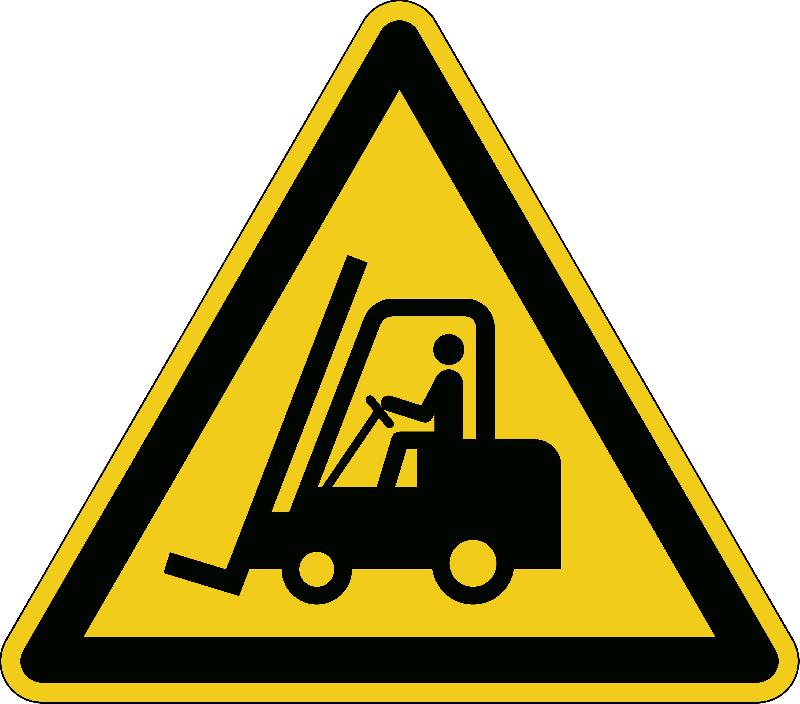 PICTOGRAMME ADHÉSIF ANTIDÉRAPANT - ATTENTION CHARIOTS ÉLÉVATEURS