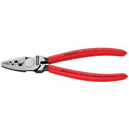 PINCE À SERTIR LES EMBOUTS 180MM - GAINAGE PVC - 025 - 16MM² - KNIPEX