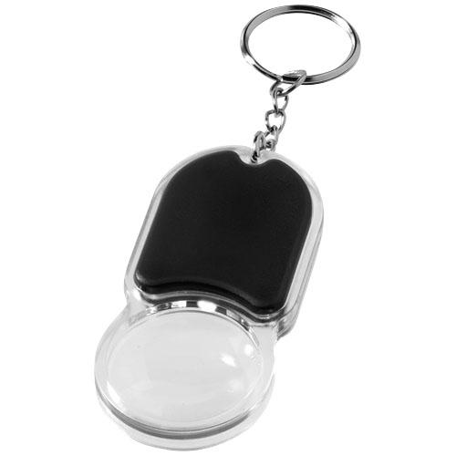 Porte-clés et loupe Zoomy - lampe torche intégrée avec interrupteur - anneau métallique 25mm_0