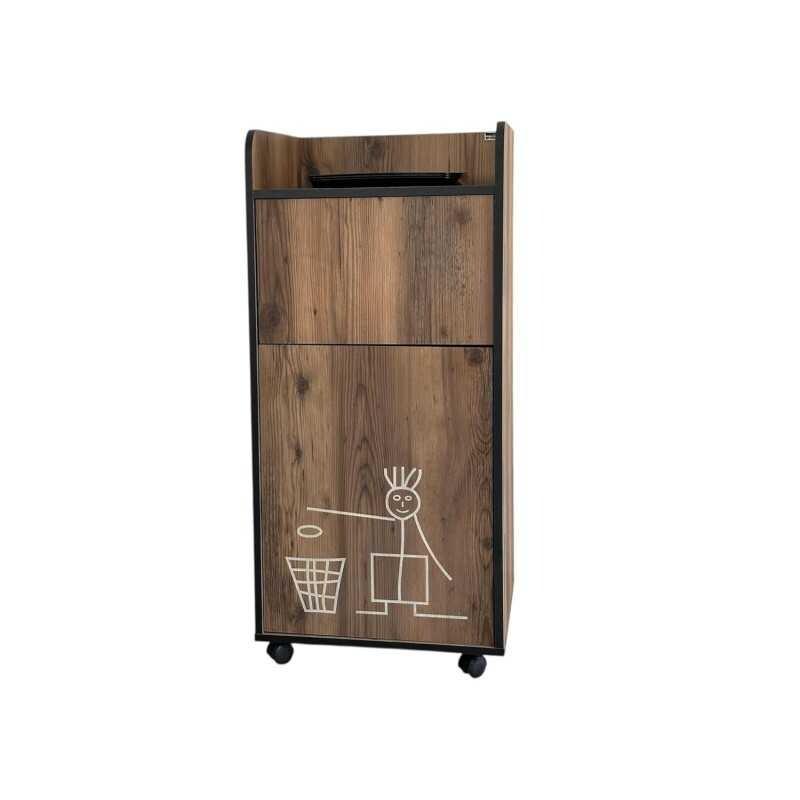 Poubelle professionnel en bois marron pour snack et restauration rapide - marron Bois massif MCF.MBM_0
