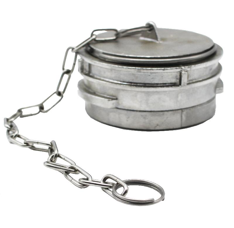 Raccord bouchon symétrique Guillemin à verrou avec chaînette - Inox - DN 50 - Norme NF EN 29-572/NF EN 14420-8 - YGBIX050VC_0