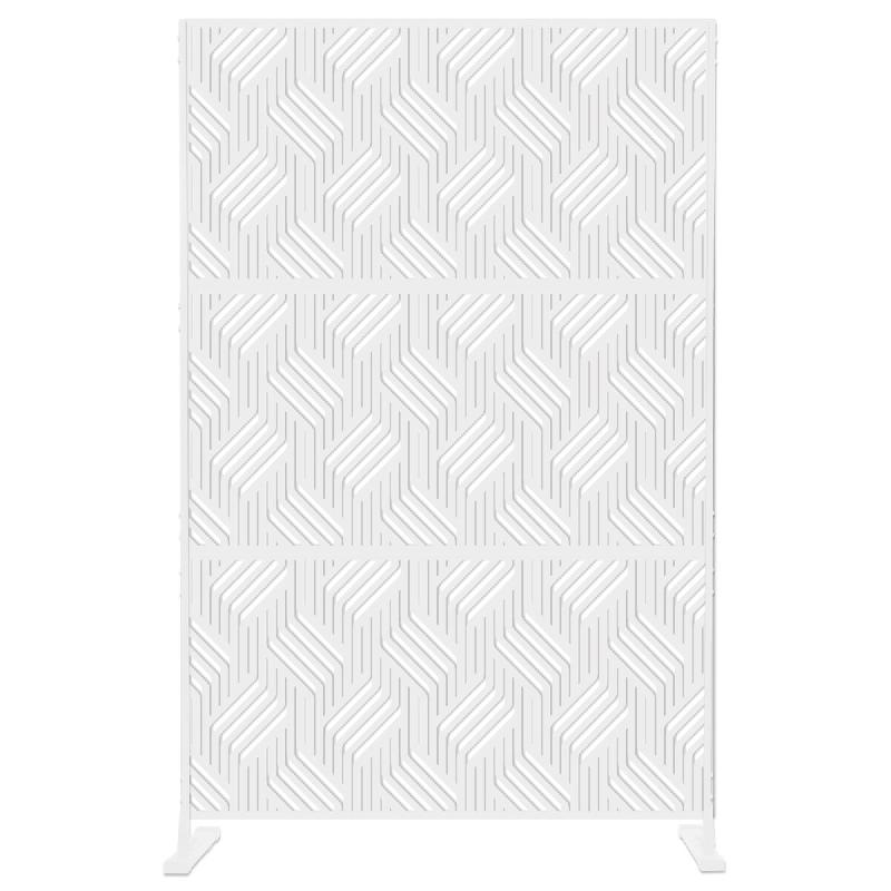 RATTATAN Panneau décoratif en métal, cloison séparatrice d’extérieur ou d’intérieur, panneau brise-vue, paravent en acier, design moderne - B_0