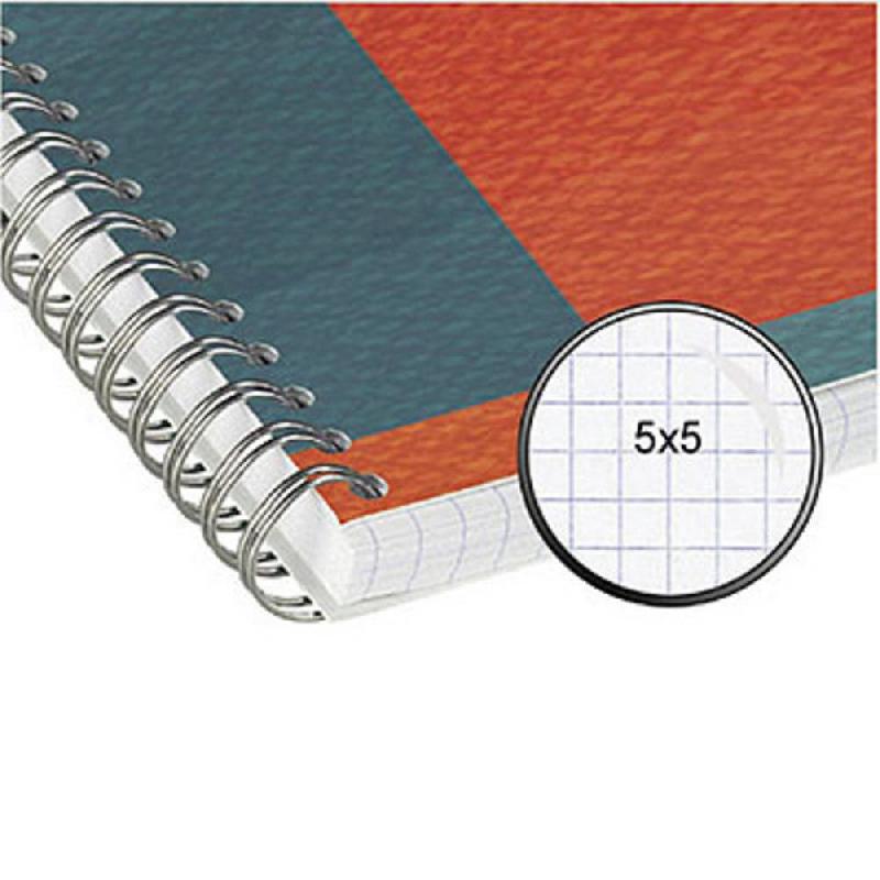 REPERTOIRE A SPIRALES CLAIREFONTAINE 9 -5 X 14 CM - 100 PAGES 90G/M² -  QUADRILLE 5X5 - BLOC 100 FEUILLES