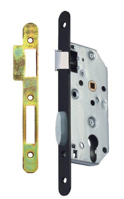 SERRURE À LARDER D445 CLÉ I AXE 45MM BOUT ROND FINITION NOIR SANS GÂCHE - VACHETTE - 22686000