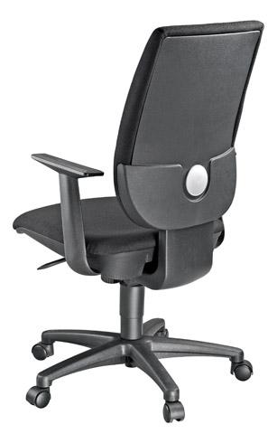 CHAISE DE BUREAU NAO TISSU NOIR - DOSSIER HAUT SANS ACCOUDOIRS - MÉCANISME SYNCHRONE - PIEDS NOIR