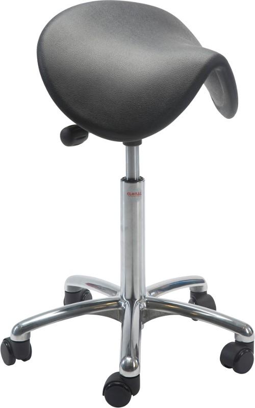 Tabouret de bureau ergonomique - Siège selle Dalton PU Alu - Hauteur d'assise 510/700 mm - Marque Rolléco_0