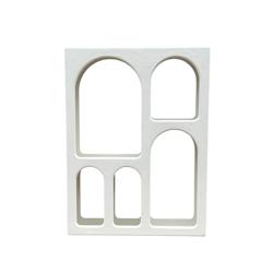 SIT Möbel Étagère murale avec 5 compartiments ouverts | Enduit à la chaux blanc naturel | L 60 x P 14 x H 80 cm | 14953-10 - blanc 14953-10_0