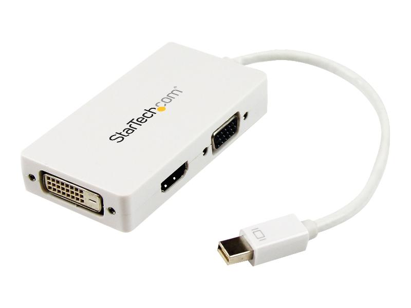 STARTECH.COM ADAPTATEUR DE VOYAGE MINI DISPLAYPORT VERS DVI / VGA / HDMI POUR MACBOOK - CONVERTISSEUR VIDÉO 3-EN-1 - BLANC - CONVERTISSEUR VIDÉO - BLANC