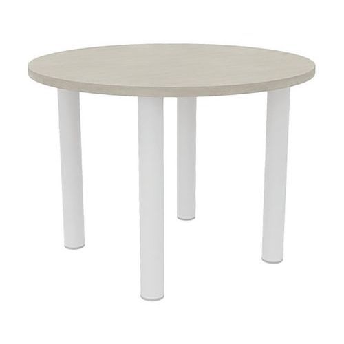 TABLE DE RÉUNION 4 PIEDS Ø 120 CM BÉTON/BLANC - QUADRIFOGLIO