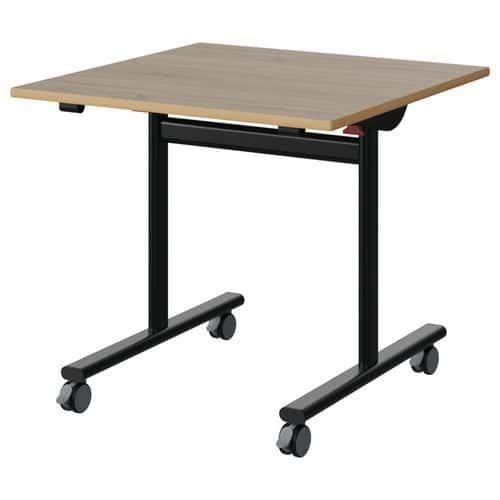 TABLE MALIBU RAB. 80X80 T5 DL ST ALAISÉ CHÊNE 1146/NOIR 9005