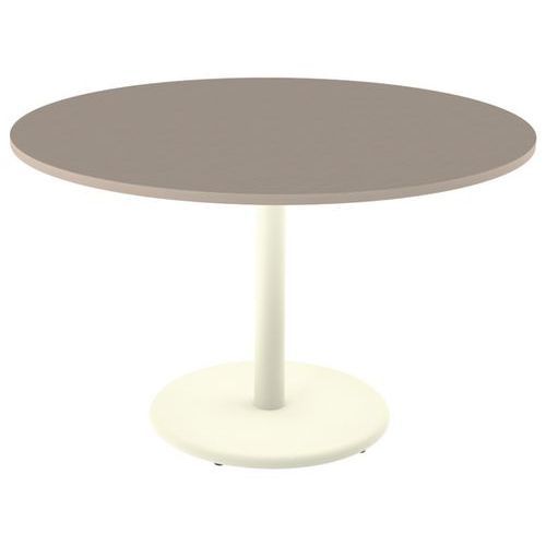 TABLE MENORCA Ø 120 T6 ÉP 24 MM STR ABS CHÊNE H./BEIGE 1013 - MOBIDECOR