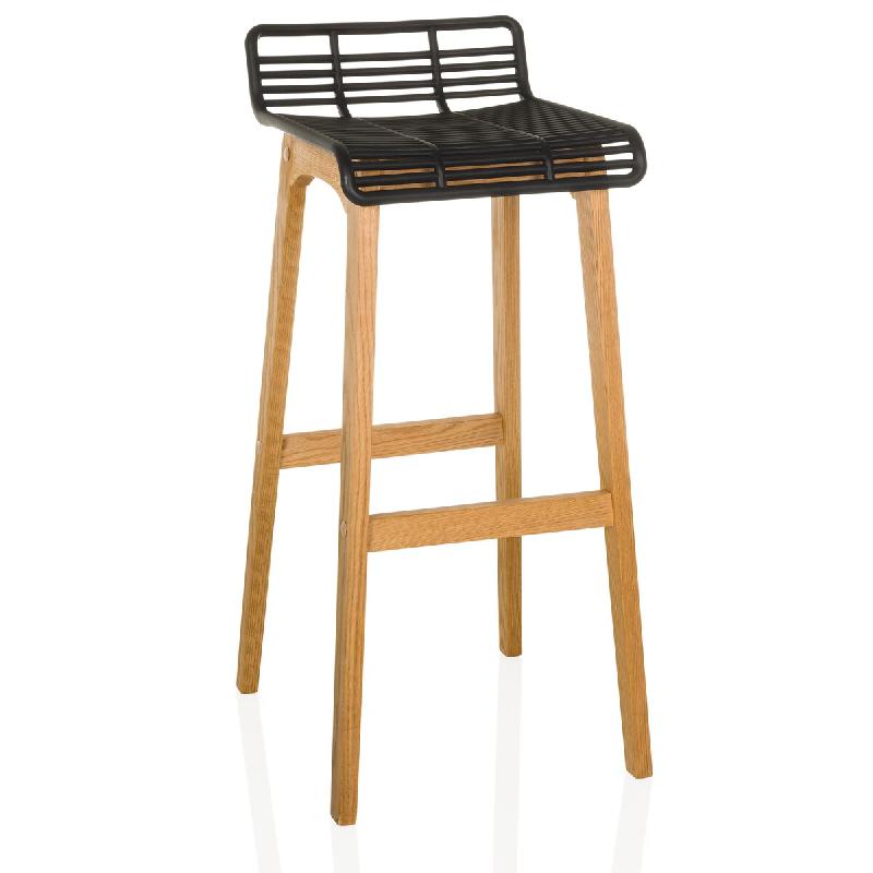 Tabouret de bar / tabouret de comptoir LONSO W chêne / plastique noir hjh OFFICE - noir plastique 729462_0