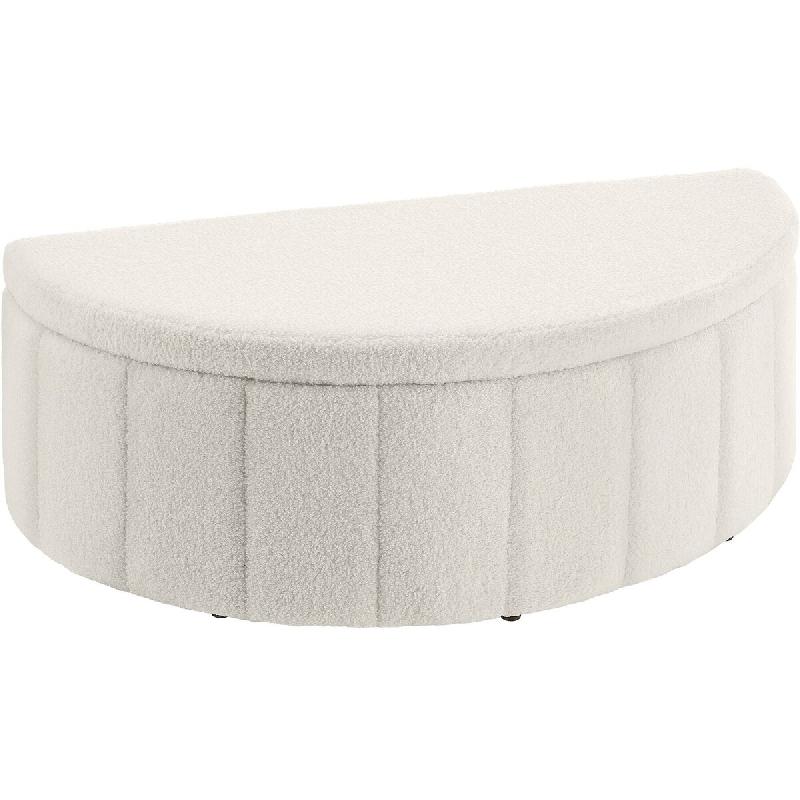 TecTake GmbH tectake Banquette rembourrée Moon avec grand espace de rangement, capacité de charge de 150 kg  Bouclé Crème - Bois manufacturé 406311_0