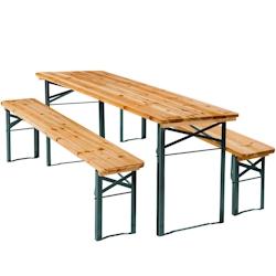 TecTake GmbH tectake Ensemble de table et bancs SISSI 3 pièces pliables - marron - 406012 - marron Bois massif 406012_0