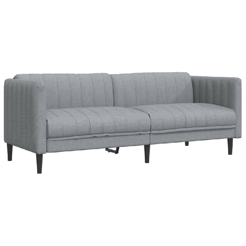 VidaXL Canapé à 3 places gris clair tissu Modèle Pervélis - 372613_0