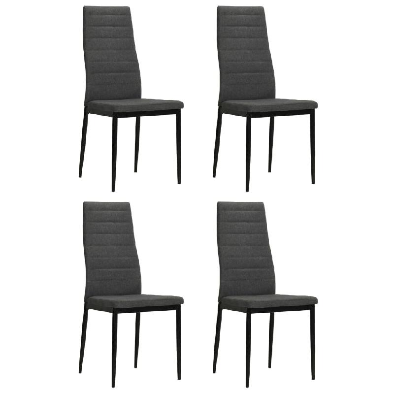 VidaXL Chaises à manger lot de 4 gris foncé tissu Modèle Fervélis - 246180_0