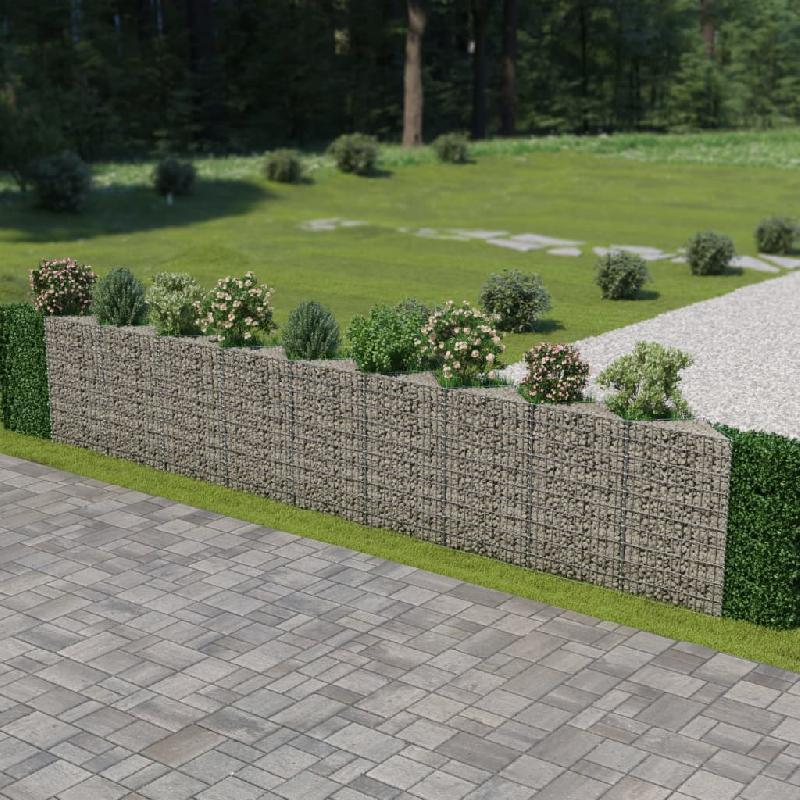 Vidaxl mur de gabion acier galvanisé 630 x 30 x 100 cm 143573_0