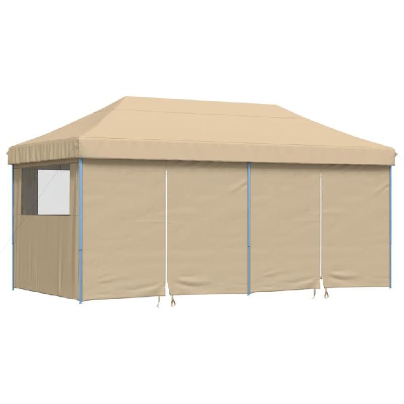 VidaXL Tente de réception pliable escamotable avec 4 parois latérales Modèle AbriFrost 310 - beige 4004951_0