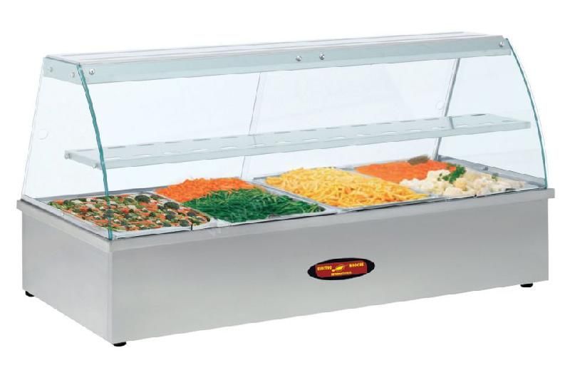 VITRINE CHAUFFANTE BAIN-MARIE PANORAMIQUE PROFESSIONNELLE - 4XGN 1/1