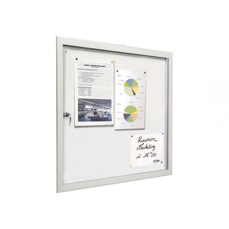 Vitrine d'affichage intérieur Éco - ultra plate 18 mm - cadre aluminium anodisé argent - porte battante et fond magnétique_0