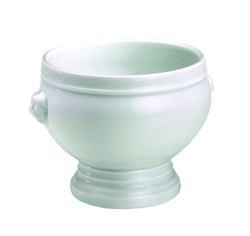 SOUPIÈRE TÊTE DE LION ROND BLANC PORCELAINE Ø 11 CM PILLIVUYT