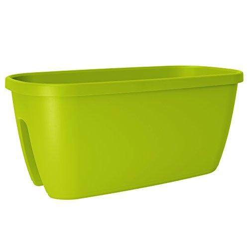 EMSA Pot pour balustrade City - Vert 28x28x18 cm - Réservoir 1,8L et système d'irrigation AQUA Comfort_0