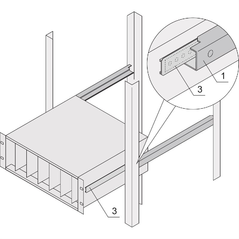Adaptateur profilé en C SCHROFF pour bacs à cartes montés en armoires, 295 mm_0