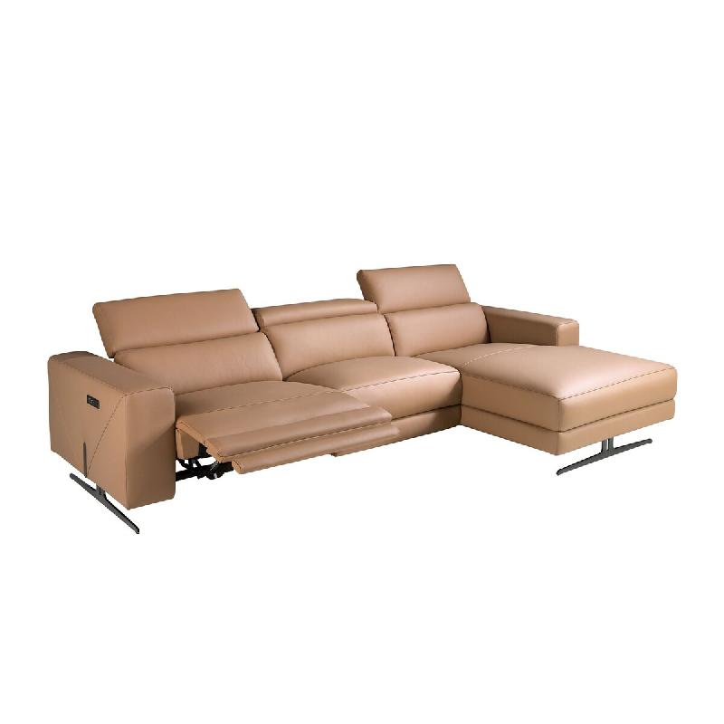 Angel Cerdá Canapé chaise longue relax droite en cuir marron 6287C2 305 x 170 x 100 - marron fourrure 8435631046103_0