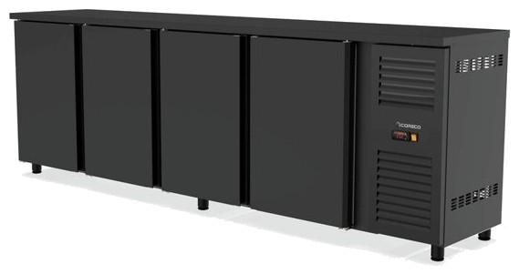 Arrière-bar positif professionnel noir prof 530 hauteur 820 4 porte... - PSB-250_0